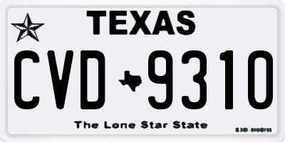 TX license plate CVD9310