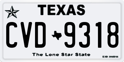 TX license plate CVD9318