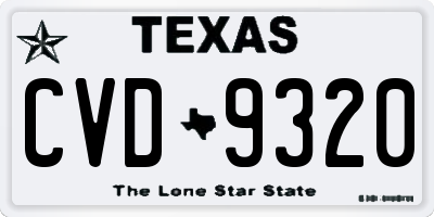 TX license plate CVD9320