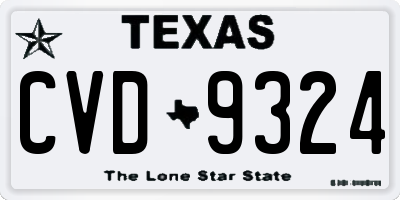 TX license plate CVD9324