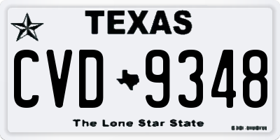 TX license plate CVD9348