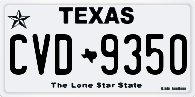 TX license plate CVD9350