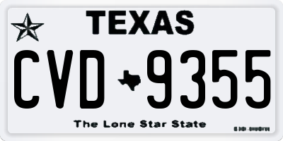 TX license plate CVD9355