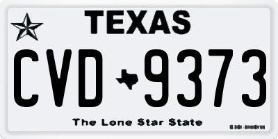 TX license plate CVD9373