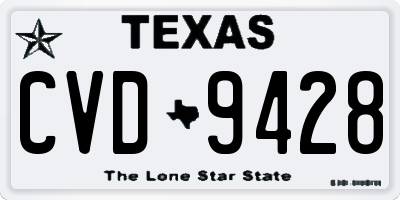 TX license plate CVD9428