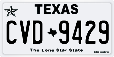 TX license plate CVD9429