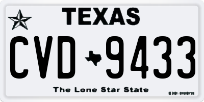 TX license plate CVD9433