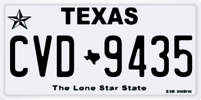 TX license plate CVD9435