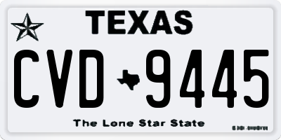 TX license plate CVD9445