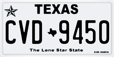 TX license plate CVD9450