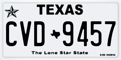 TX license plate CVD9457