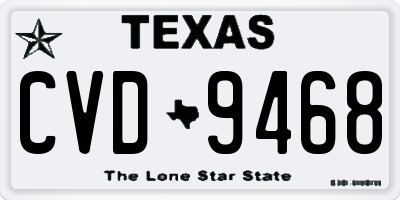 TX license plate CVD9468