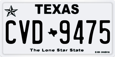 TX license plate CVD9475