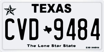 TX license plate CVD9484