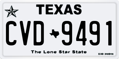 TX license plate CVD9491