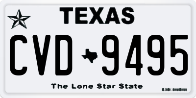 TX license plate CVD9495