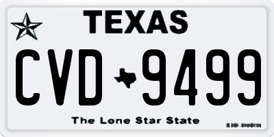 TX license plate CVD9499