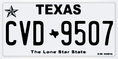 TX license plate CVD9507