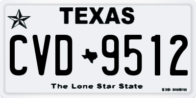 TX license plate CVD9512