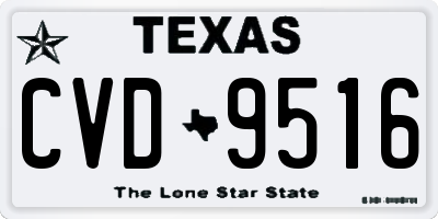 TX license plate CVD9516
