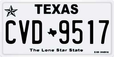 TX license plate CVD9517