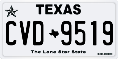 TX license plate CVD9519