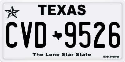 TX license plate CVD9526