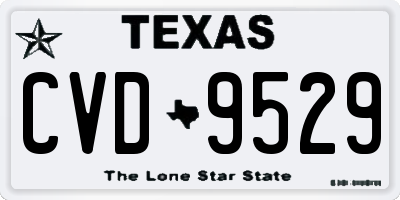 TX license plate CVD9529