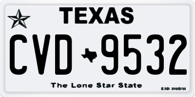TX license plate CVD9532