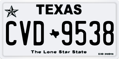 TX license plate CVD9538