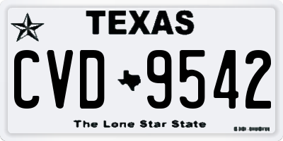TX license plate CVD9542