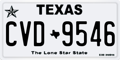 TX license plate CVD9546