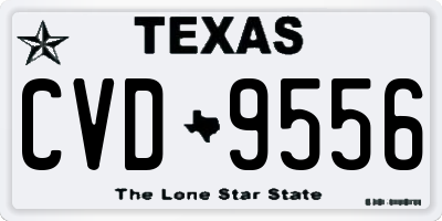 TX license plate CVD9556