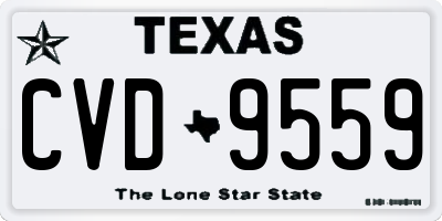 TX license plate CVD9559