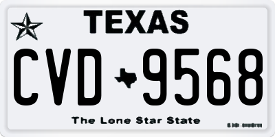 TX license plate CVD9568