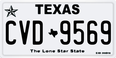 TX license plate CVD9569