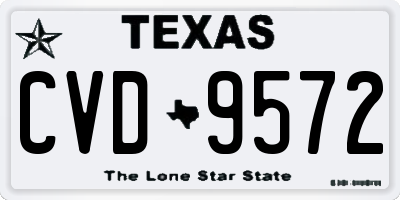 TX license plate CVD9572