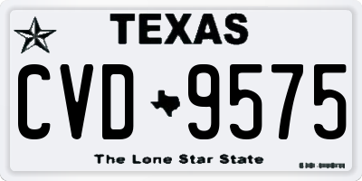 TX license plate CVD9575