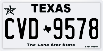 TX license plate CVD9578