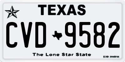 TX license plate CVD9582