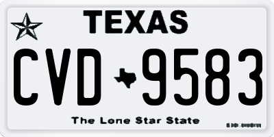 TX license plate CVD9583