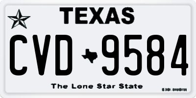 TX license plate CVD9584