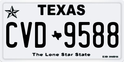 TX license plate CVD9588