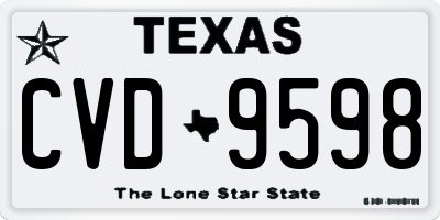 TX license plate CVD9598