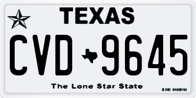 TX license plate CVD9645