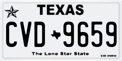 TX license plate CVD9659