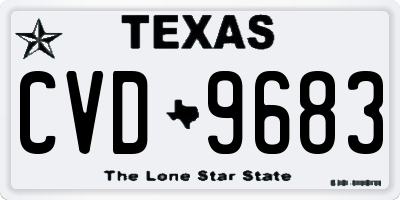 TX license plate CVD9683