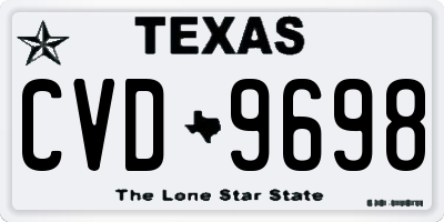 TX license plate CVD9698
