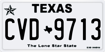 TX license plate CVD9713