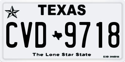 TX license plate CVD9718
